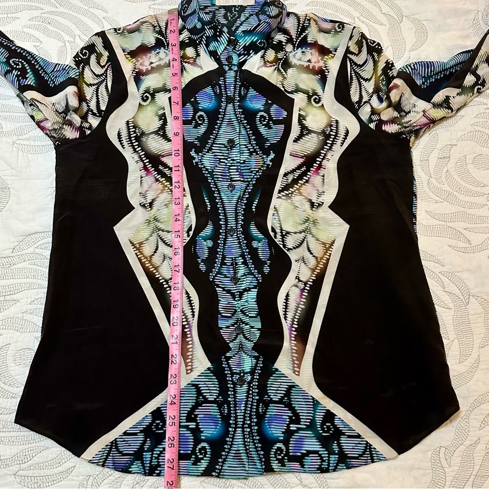 Peter Pilotto J Silk Button Down Collared Blouse … - image 8